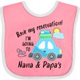 thumbnail image 3 of Inktastic Book My Reservation I'm Going to Nana and Papa's Boys or Girls Baby Bib, 3 of 4