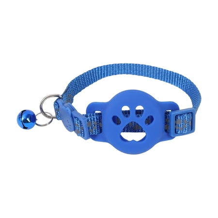Moonsky Reflective Cat Collar with Bell Silicone Pet Tracking Collar for GPS Finder and Lost Prevention