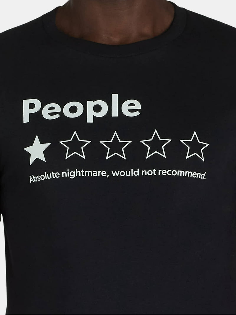 PEOPLE 1 WHAT IS? TEE ダークグレー XL Humor Men's and Big Men's People Rating 1 Star Graphic Tee with