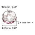 thumbnail image 2 of 100Pack 10mm Rondelle Spacer Beads, Silver Plated Pink Rhinestone Spacer Beads, Round Spacer Loose Beads, 2 of 7