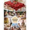 thumbnail image 5 of Red Geometric Table Cloth, Modern Morocco Abstract Art Waterproof Tablecloth for Rectangle Tables, Reusable Washable Fabric Table Cover for Restaurant Kitchen Dining Tables 60"x102", 5 of 6