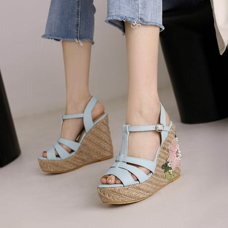 

Jsaierl Womens Wedge Sandals Casual Summer Peep Toe Sandals Comfortable Hollow Out Sandals Fashion Breathable Sandal Size 5