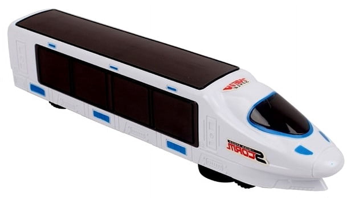 PlayWorld Music Magic 3D Lightning LED Light Up Bump & Go Electric Train Toy With Music - White