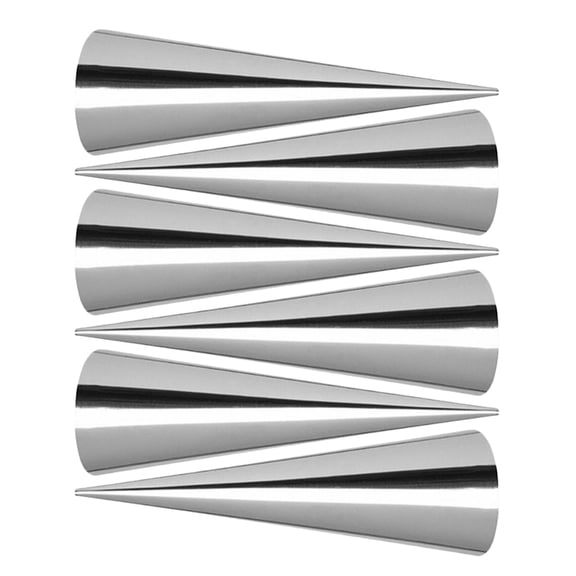 AURARMLET 6-Piece Stainless Steel Ice Cream Cone Molds for Baking, Dessert, and Projects