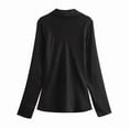 thumbnail image 6 of Womens Tie Front Satin Shirts Deep V Neck Silk Club Tops Long Sleeve Y2k Going Out Blouse Black M, 6 of 7
