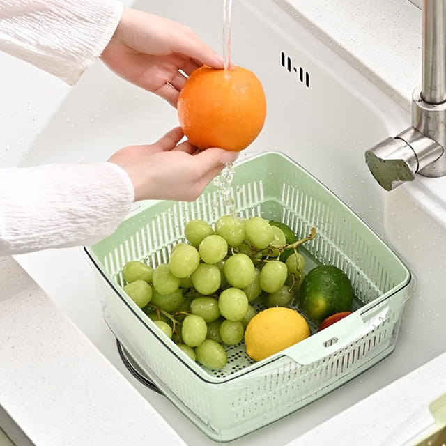 XWSHYW Aparatos de Utensilios de Cocina. Cesta de Verduras - Cesta de Verduras Lavado de Cepas y Verduras Frutas Cocina Multifunción Cesta de Lavado de Verduras Colador y Cuenco para Remojo, Frutero