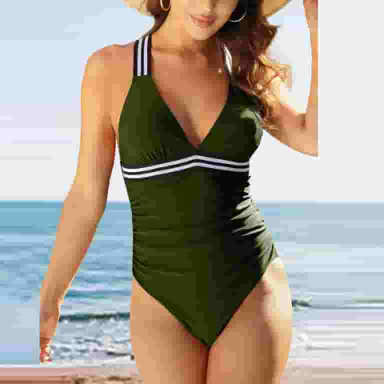 【お1人様1点限り】 Tummy Control Swimwear One Piece Slimming Sexy Wide Straps Clothing