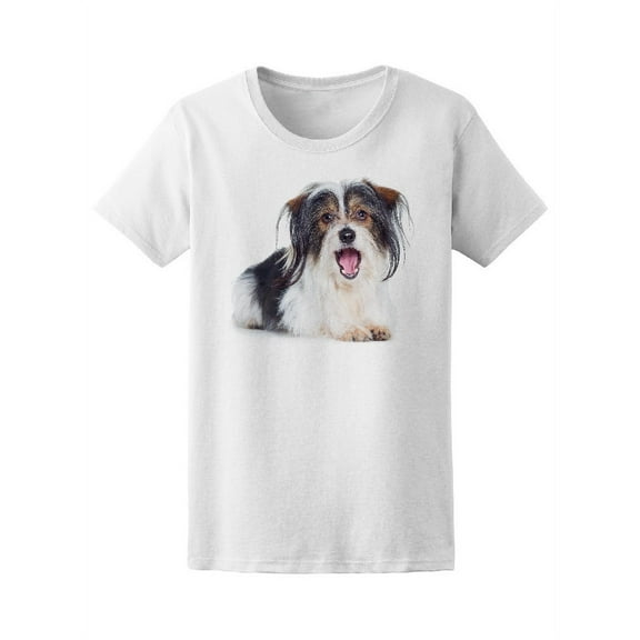 Cute Small Dog With Open Mouth T-Shirt Women -Image by Shutterstock, Female Medium