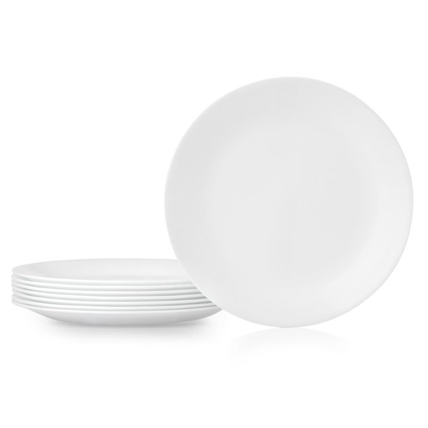 Corelle Classic Winter Frost White 10.25" Dinner Plate, Set of 6