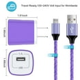 thumbnail image 6 of Micro USB Cable with Android Charger, Hootek 6FT USB A to micro cable High Speed Fast Charging Cable, usb cable micro with USB Wall Charger Fast Charger Adapter Plug, android charger block, Purple, 6 of 8