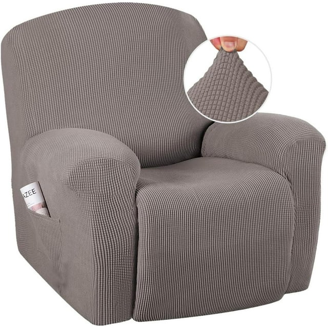 Super Stretch Recliner Couch Covers Chair Cover Form Fitted Non Slip Reclining Slipcovers for Standard Large Recliner, Soft Thick
