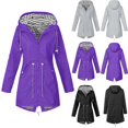 thumbnail image 2 of Veste Imperméable pour Femmes Manteau de Pluie à Capuche Manteau de Forêt, 2 of 5