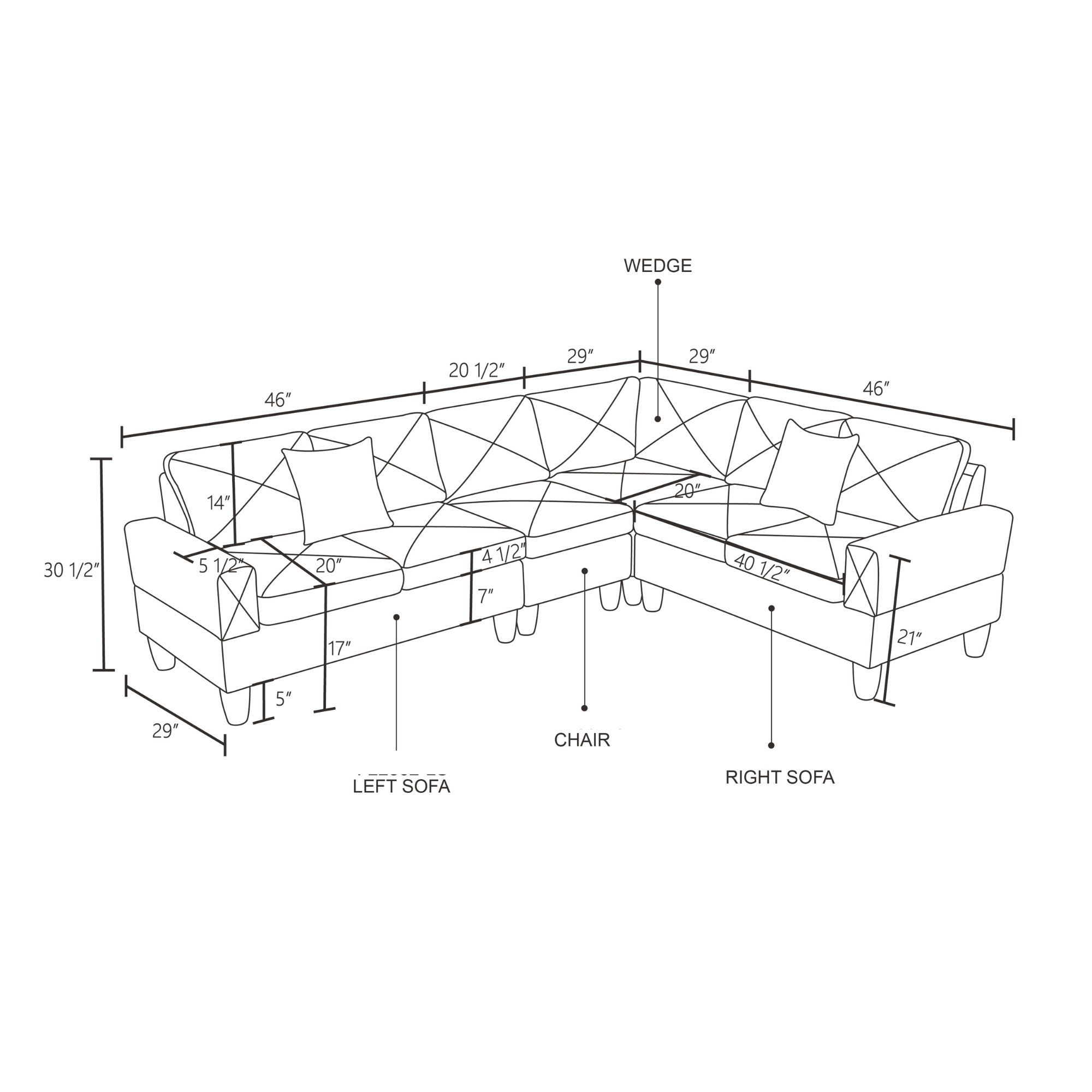 MAYEERTY 95.5" L-Shaped Sectional Sofa, Flannel Modular Couch Sofa Set without Ottoman, Apple-Green (Right)