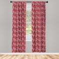 thumbnail image 4 of Ambesonne Floral Window Curtains, Colorful Poinsettia Flowers, Each 28" W x 95" L, Dark Pink Quartz and Indigo, 4 of 4
