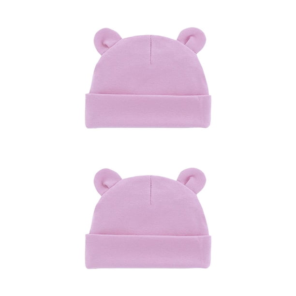 Minnieouse Gorro para recién nacido, gorros multifuncionales cálidos para niñas y niños, accesorios para gorro infantil, gorros elásticos Púrpura claro 2Conjunto