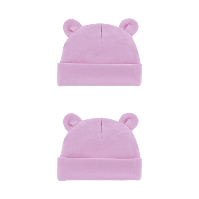 Minnieouse Gorro para recién nacido, gorros multifuncionales cálidos para niñas y niños, accesorios para gorro infantil, gorros elásticos Púrpura claro 2Conjunto