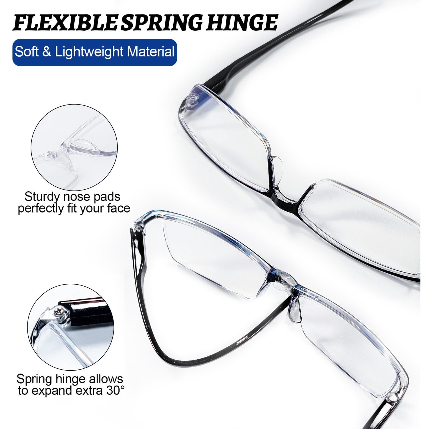 WEMOOTANTS 4 Packs Blue Light Blocking Reading Glasses 1.75 Men Women Lightweight Black Readers 1.0 1.25 1.5 175 2.0 2.25 2.5 2.75 3.0 3.5 4.0