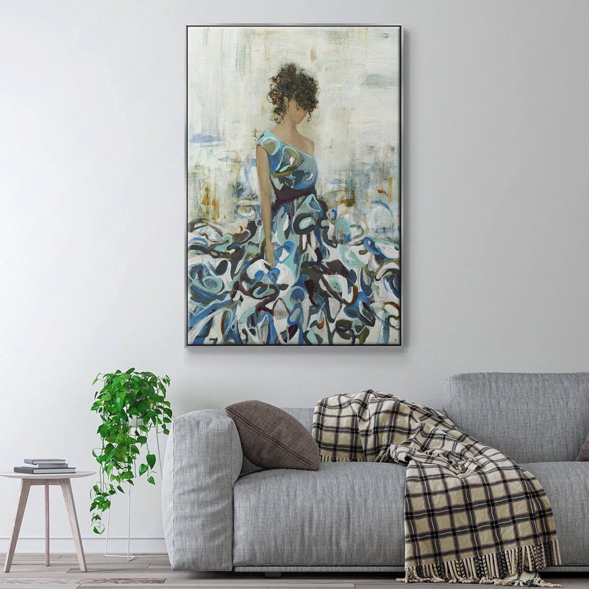 Fluid Beauty Framed Premium Gallery Wrapped Canvas - Ready to Hang - 17 x 25 - Silver Floating Frame