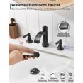 thumbnail image 2 of Grifo de baño en forma de cascada HEYMYTAP, 3 orificios, bronce frotado con aceite, 2 of 9