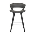 thumbnail image 5 of Jagger Modern 26" Black Wood and Gray Faux Leather Counter Height Barstool, 5 of 7