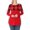 Dark Red, variant on Womens Plaid Colorblock Long Sleeve Shirt