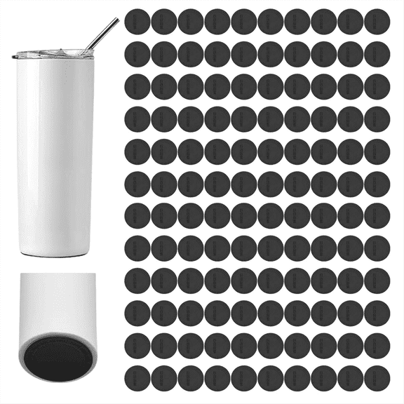 Rubber Bottom for Sublimation Glass, Non-Slip Silicone Coaster Rubber Bottom for Tight Straight Glass 120pcs