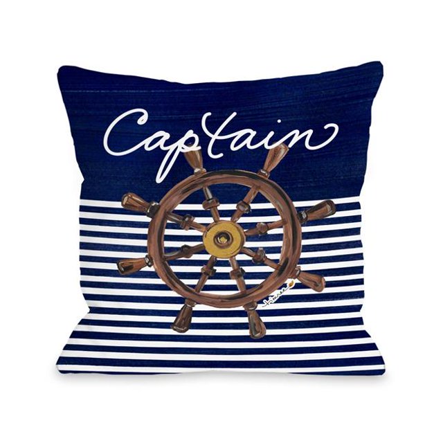 Bella Casa 73696PL16 Un Oreiller de Roue de Capitaine de 16 x 16 Po par Timree&44; Marine