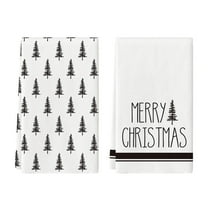 Sm:)e Christmas Tree Kitchen Dish Towels Set of 2 18x26 Inch