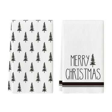 Sm:)e Christmas Tree Kitchen Dish Towels Set of 2 18x26 Inch