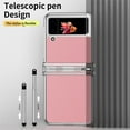 thumbnail image 5 of Mantto Compatible with Galaxy Z Flip 4 Case with S Pen, Galaxy Z Flip 3 Case, Magnetic Hinge Cover Shockproof Hard PC Full Protective Case for Samsung Z Flip 4 2022/ Z Flip 3 2021, Silver & Pink, 5 of 7