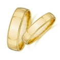 thumbnail image 3 of Pompeii3 Matching Gold His Hers Polished Wedding Band Ring Set, 3 of 5