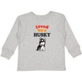 thumbnail image 3 of Inktastic Siberian Husky Dog Gift Puppy Boys or Girls Long Sleeve Toddler T-Shirt, 3 of 5