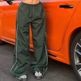 thumbnail image 3 of Cotton Parachute Cargo Pants Drawstring Elastic Waist Y2k Style Loose Trousers, 3 of 9
