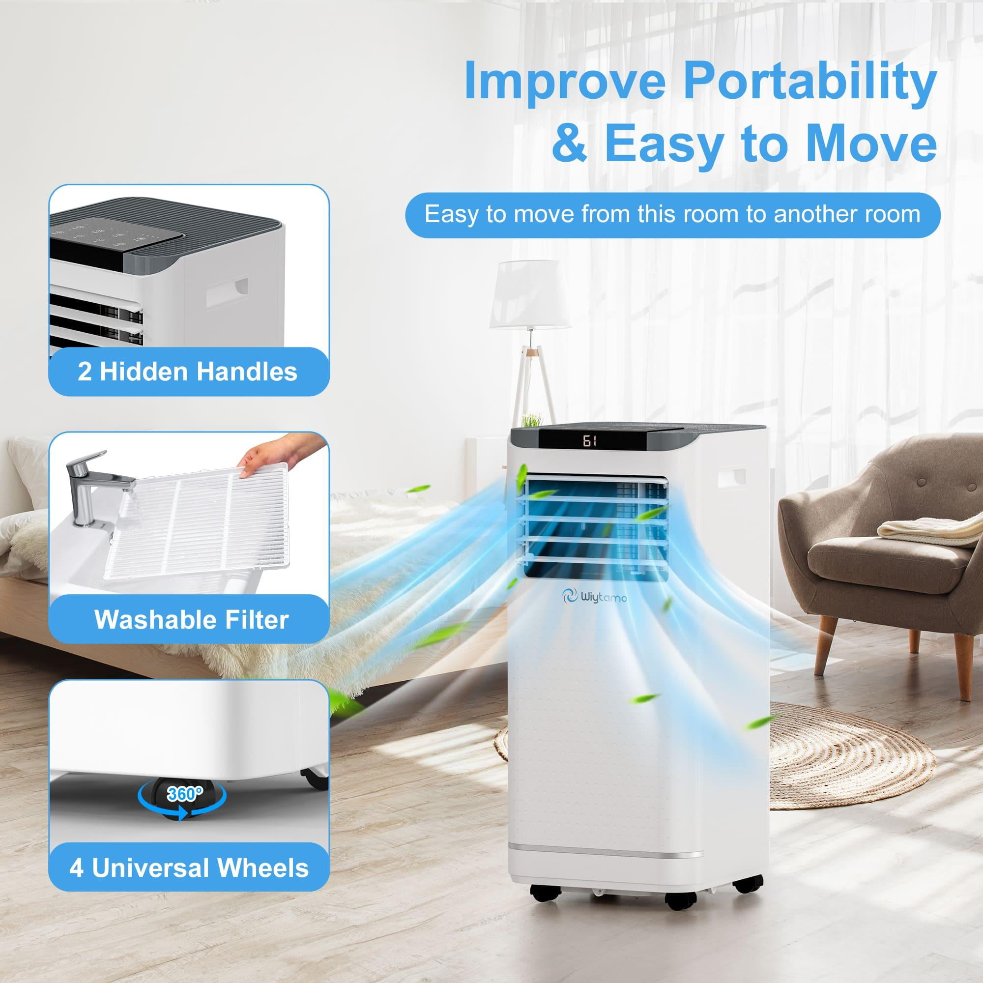 WIYTAMO Portable Air Conditioners 10000 BTU, Room AC Unit with Remote Control, Built-in Heater, Dehumidifier, Fan Mode, Cools up to 450 Sq. ft.(6450 WIYTAMO Portable Air Conditioners 10000 BTU, Room AC Unit with Remote Control, Built-in Heater, Dehumidifier, Fan Mode, Cools up to 450 Sq. ft.(6450