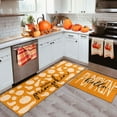 thumbnail image 2 of Fall Kitchen Rugs, Fall Decorations for Home Pumpkin Mats Set of 2- Non-Slip Autumn Floor Mat- Fall Decor for Home Harvest Thanksgiving Decor Holiday Runner Rug 17"x47.2"+17"x30", 2 of 6