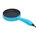 thumbnail image 5 of Non-Stick Round Mini Frying Pan Electric Skillet Blue 450W W/ Wooden Spatula, 5 of 16