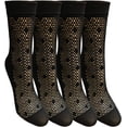 thumbnail image 3 of 4 Pairs of Yacht & Smith Fishnet Ankle Socks, Mesh Patterned Anklet Sock (Pack A), 3 of 4