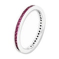 thumbnail image 3 of Lab-Created Synthetic Ruby Semi-Eternity Band Ring 3/4 Carat (Ctw) in Sterling Silver for Women, 3 of 5