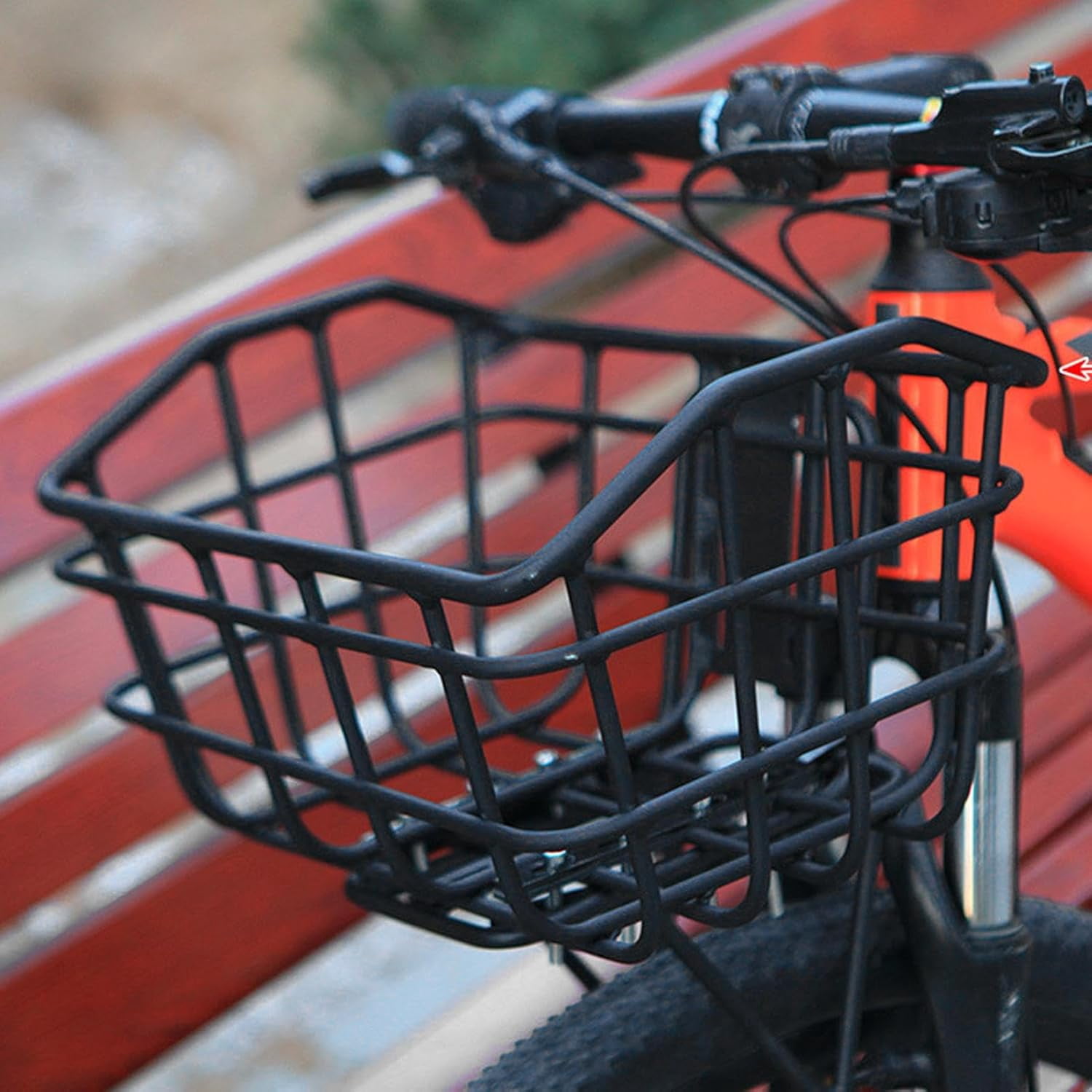 Bike Basket - Front Handlebar Storage Rack, Sturdy Wire Cargo Carrier, Precise Secure Mounting System, Cycling Accessory, Fits All Bicycle Styles, for Shopping School Picnic