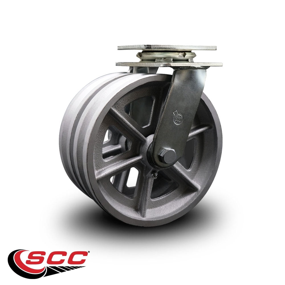 8 Inch Dual V Groove Semi Steel Wheels Swivel Caster with Ball Bearing SCC