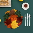 thumbnail image 2 of Beautynvta Maple Leaf Placemats, 15'' Round Fall Maple Leaves Table Mats, Non-Slip Heat-Resistant Place Mat for Thanksgiving Autumn Dining Table Decorations, 2 of 6