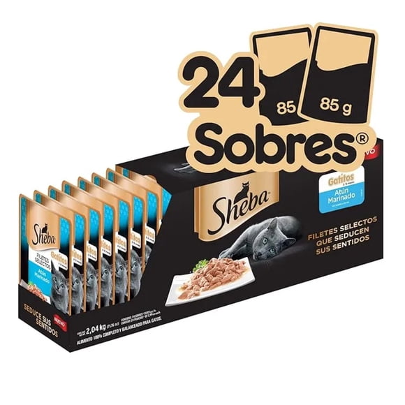 Caja Sheba Sobre Atún Marinado 85 G (24 Pzas)