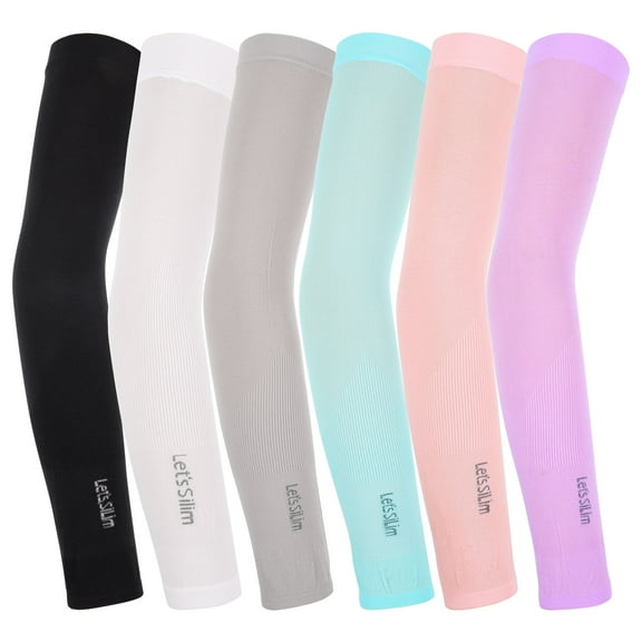 HEQUSigns 6Pair Cooling Arm Sleeves Ice Silk UV Protection Compression for Men and Women