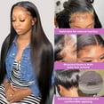 thumbnail image 4 of 32 Inch 13x6 Straight Lace Front Human Hair Wigs for Black Women 13X6 HD Lace Frontal Wig 180 Density Brazilian Virgin Hair Straight Lace Frontal Wigs Pre Plucked with Baby Hair, 4 of 8