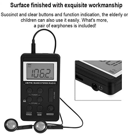 Walking LED Display 70 Stations AM FM Radio Pocket AM FM Radio Portable Digital Tuning Volume with Earphone Rechargeable Battery for Jogging 