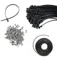 thumbnail image 2 of Zeiwohndc 100pcs Black Cable Ties 12inch Screw Mount Hole Plastic for Automotive Wiring, 2 of 8