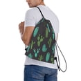 thumbnail image 7 of cactus pattern Drawstring Backpack Sackpack String Bag Cinch Waterproof Bags for Gym Sports Yoga Travel Beach Swimming shopping, 7 of 7
