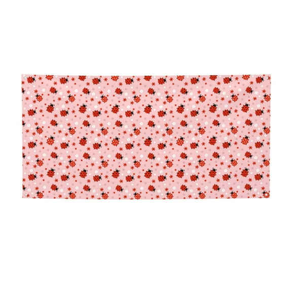 Picia Flowers And Ladybugs Pattern Party Banner, Festive Decoration, Holiday Banner, Celebration Decor, Event Banner, Reusable Party Banner-Small