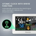 thumbnail image 4 of Weather Station Wireless Indoor Outdoor, Weather Thermometer with Atomic Clock, Large Display Temperature and Humidity Monitor with Alert, Weather Forecast and Barometric Pressure, White, 4 of 13