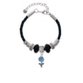 thumbnail image 2 of Delight Jewelry Silvertone Blue Baby Rattle Coach Celtic Knot Leather Bead Bracelet, 7"+2" Extender, 2 of 4